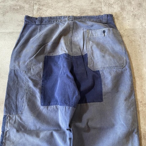 50-60s Savo フレンチワーク パッチワーク ダブルニー パンツ W29 詳細写真13