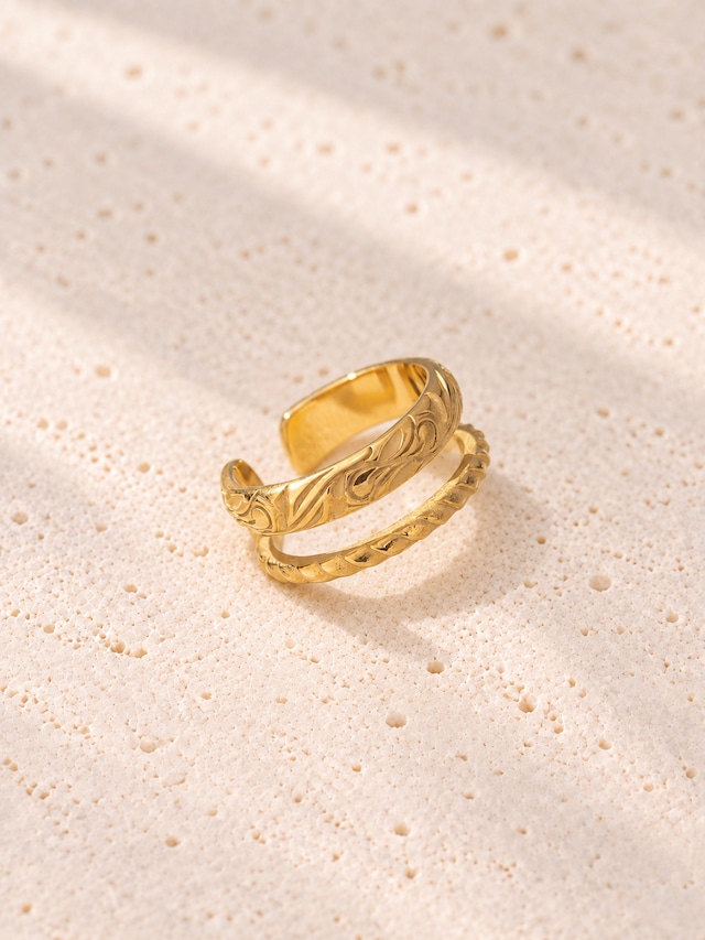 316L hawaiian double layer ring  #r06