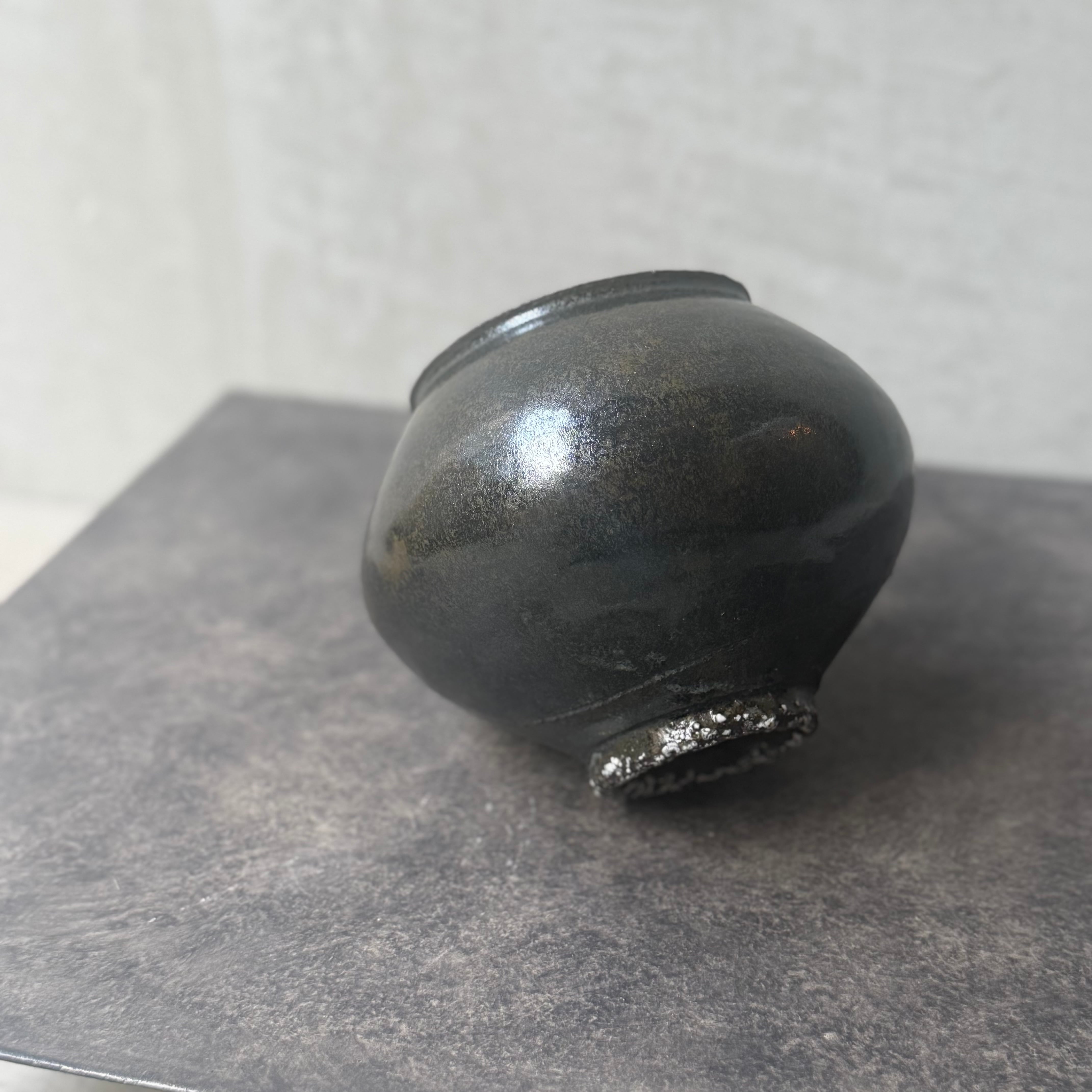 清水善行 黒釉塩笥 | gallery 一白