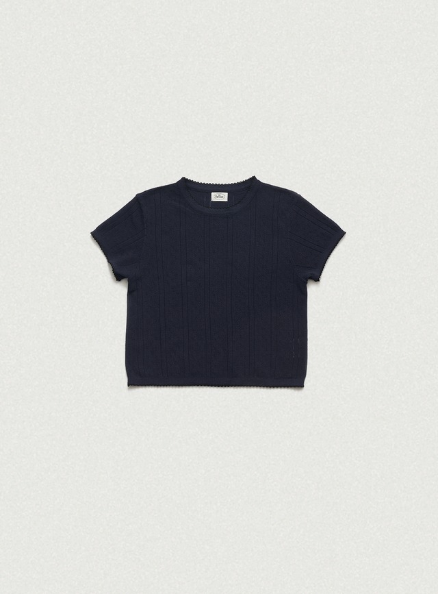 [The Barnnet] Navy Cotton Eyelet Knit Top 正規品 韓国ブランド 韓国通販 韓国代行 韓国ファッション ザ バーネット ザバーネット 日本 店舗