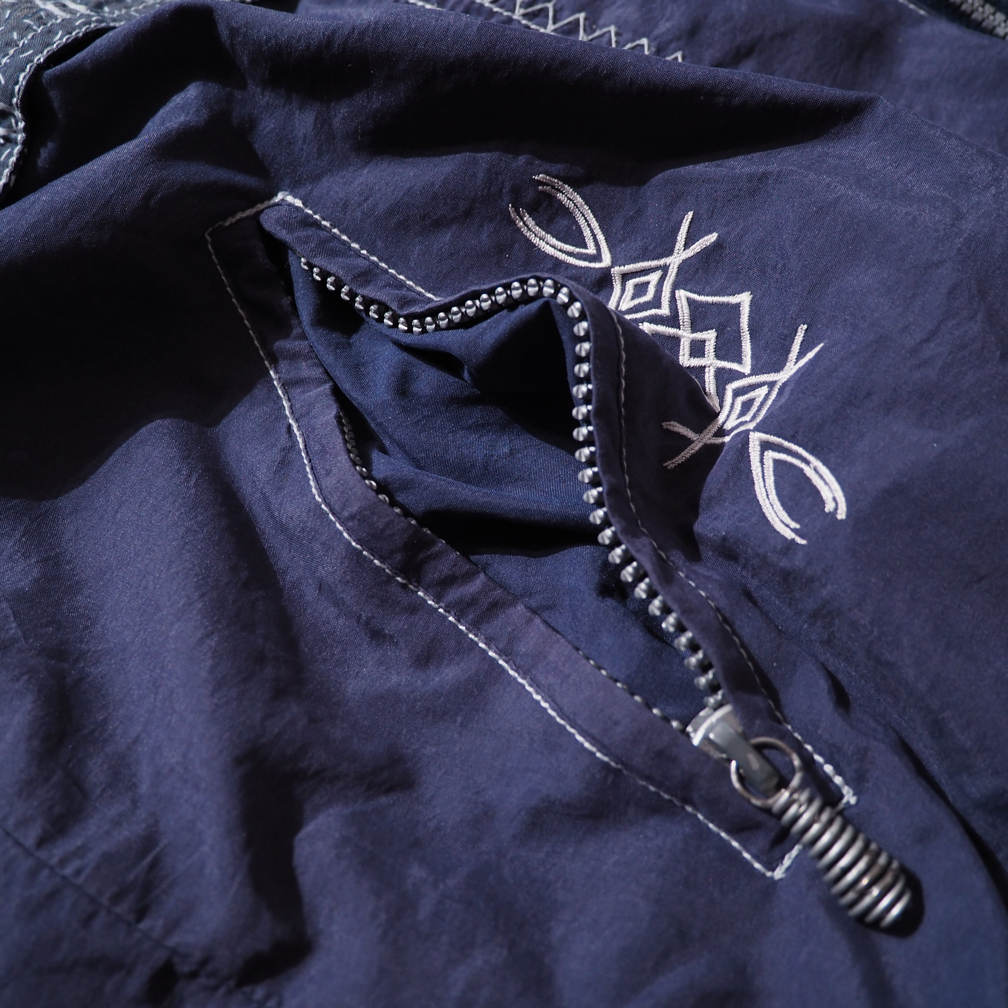 Tribal contemporary art design vintage high neck nylon vest