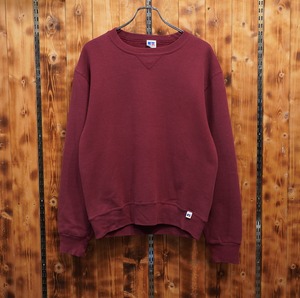 usa製 russell athletic 前V スウェット M/ラッセルアスレチック バーガンディ