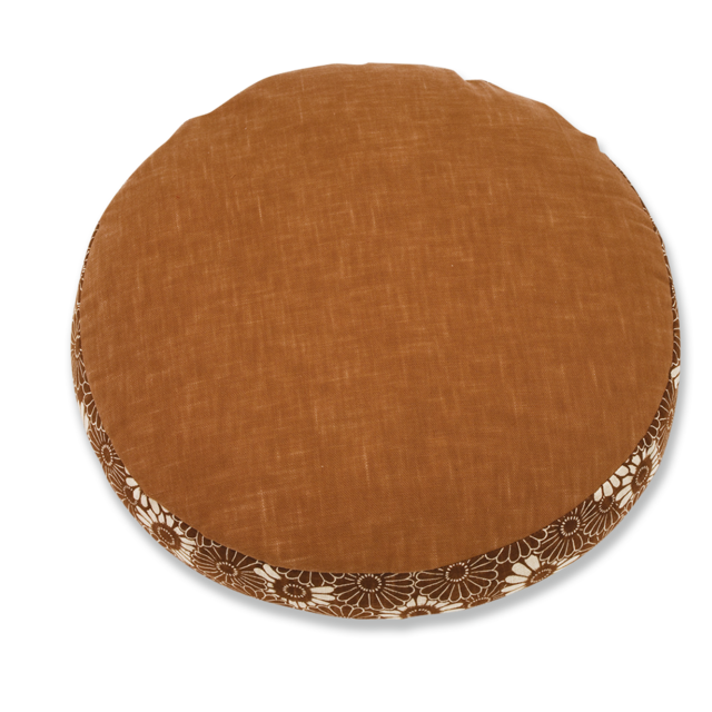 円筒ビーズ　座布団（カバーのみ）菊づくし　TU（栗梅）Φ44