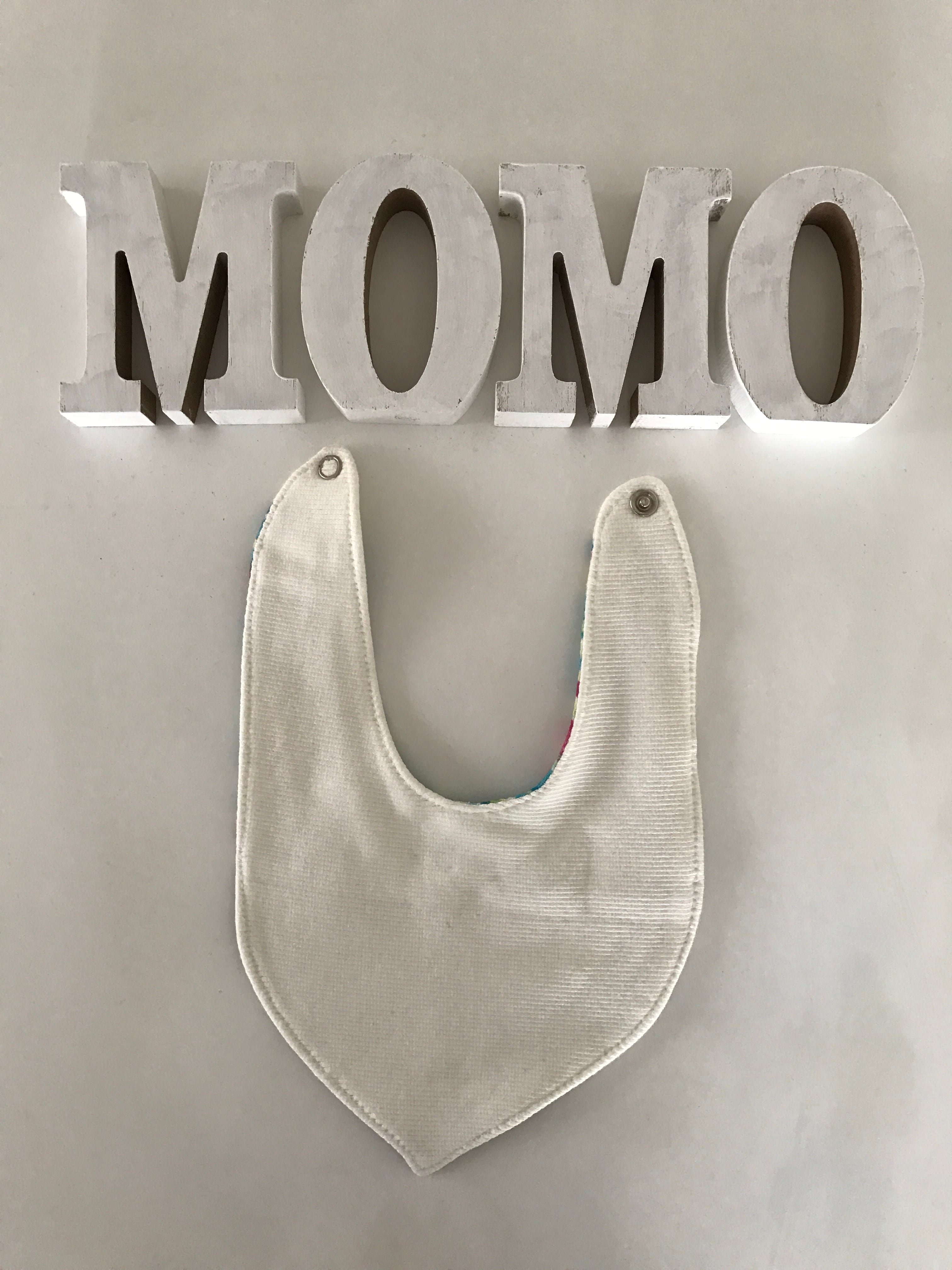 花柄とデニムのバンダナ風リボン付きスタイ | ちょっとおしゃれな