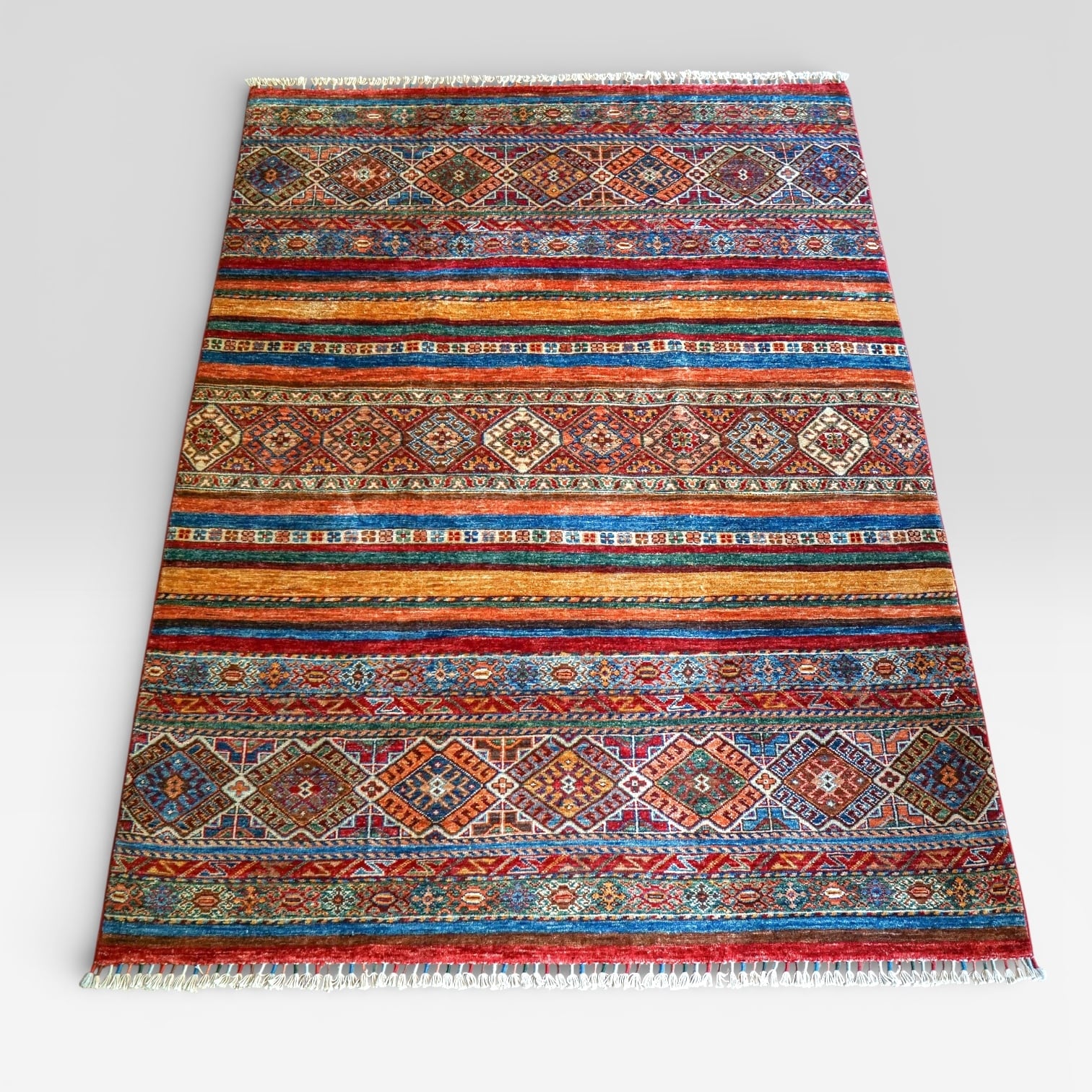 ペルシャ手織り絨毯 カシュクリギャッベ 188×118cm リズバフト