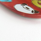 村田菜穂美作　楕円おやつ皿 赤絵　「みんなともだち」［2104130000393］