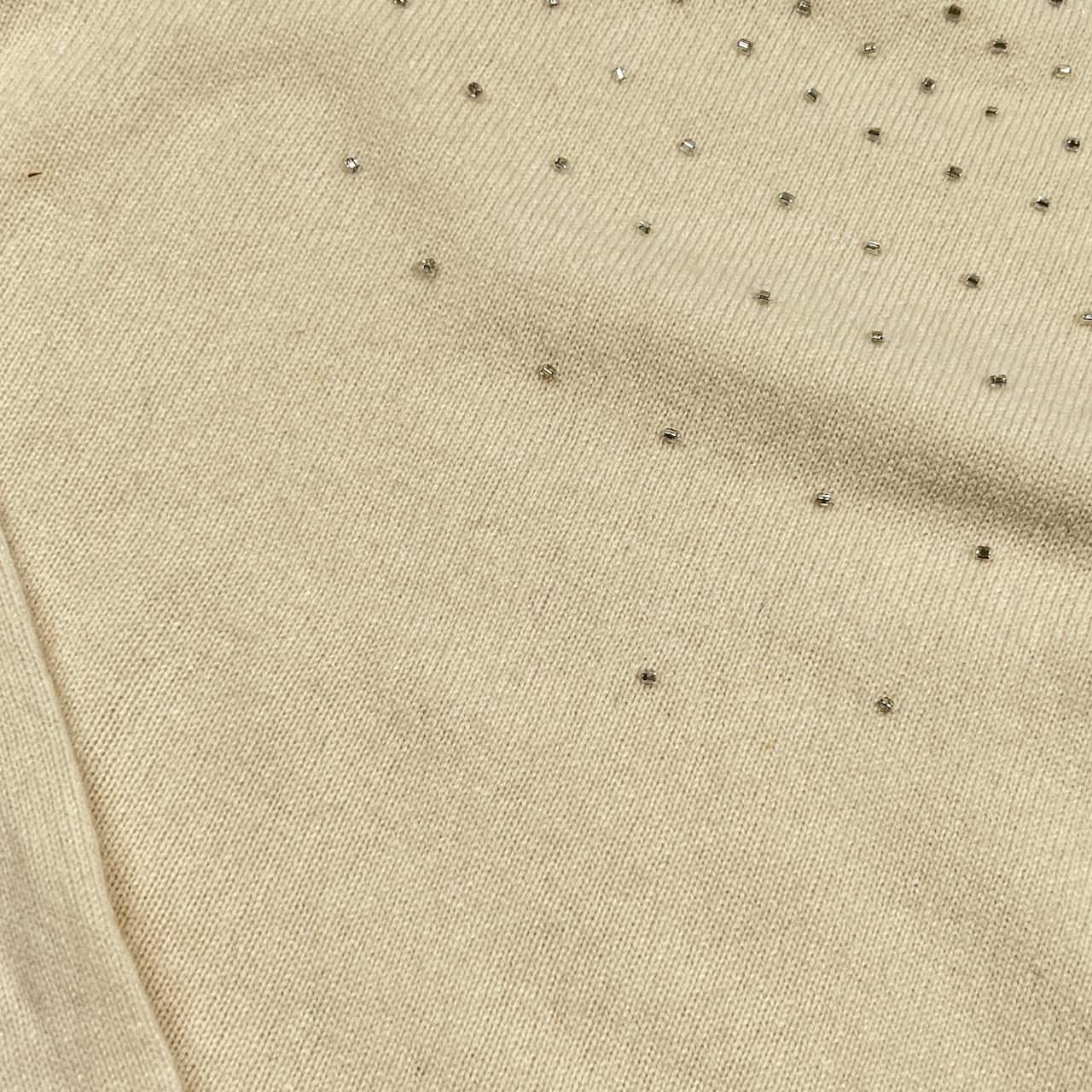 カシミヤ100% Bellebonita ベルボニータ ビーズ ニット セーター S/アイボリー レディース