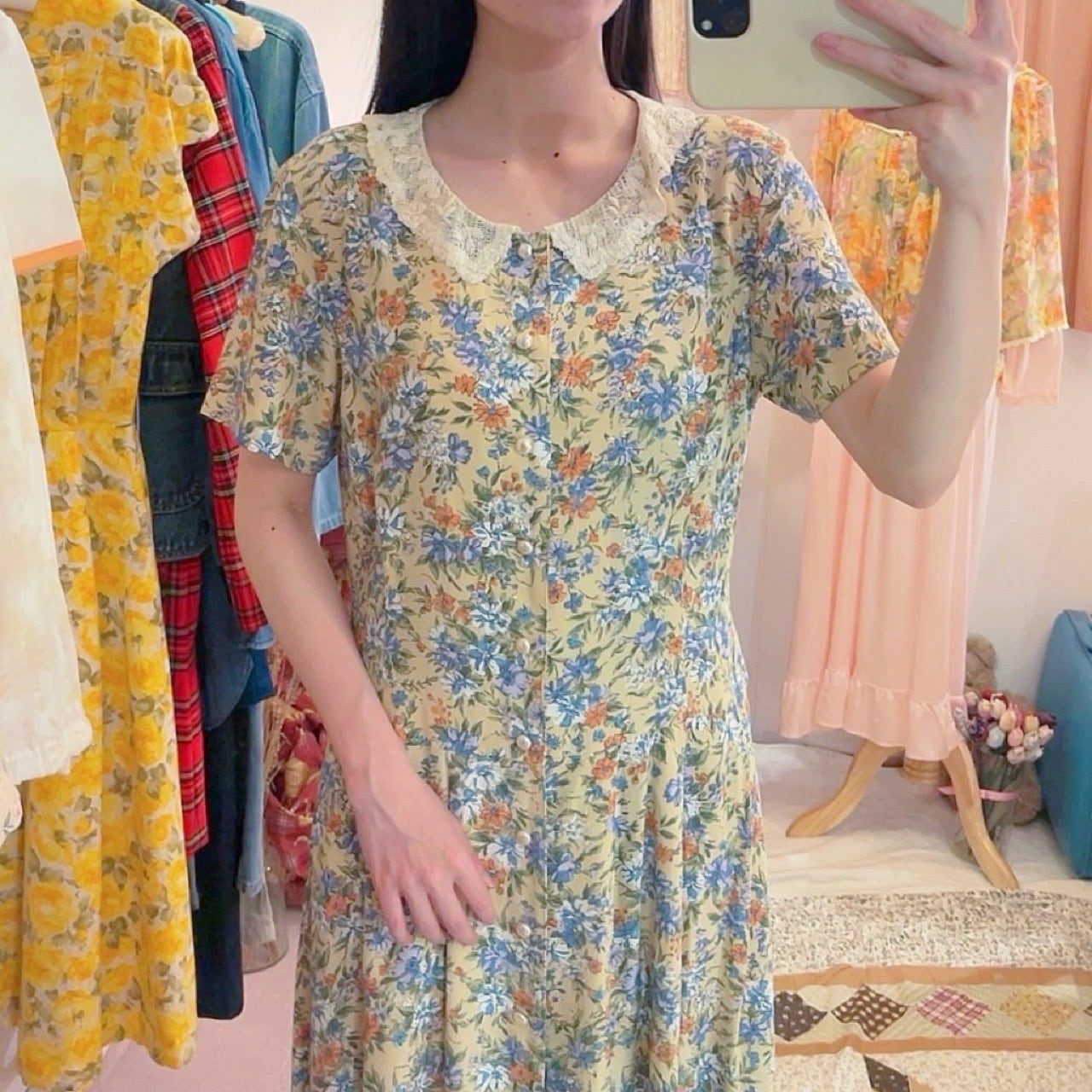 KEITH / lace collar flower one-piece