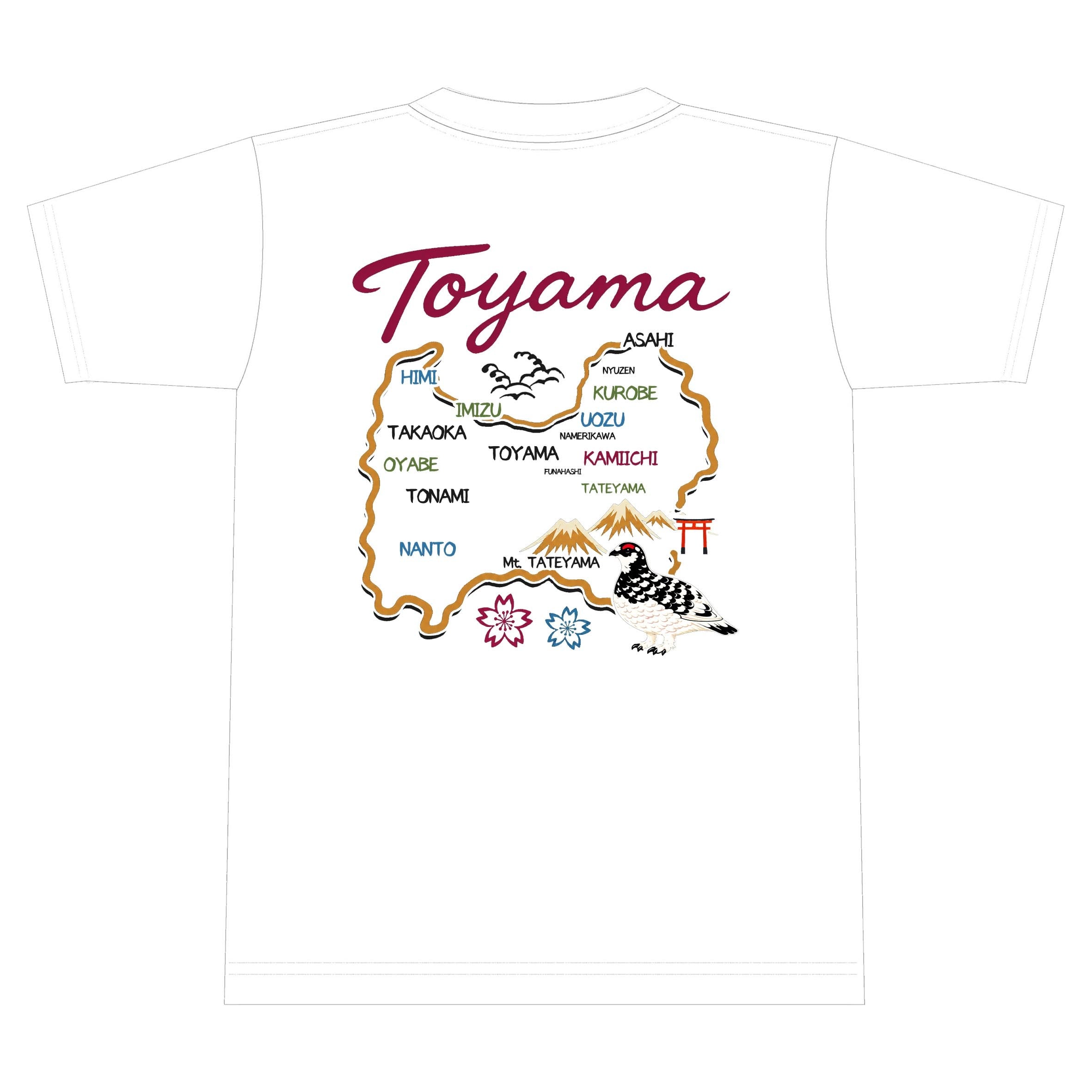【富山県】トヤジャン Tシャツ "TOYAMA MAP"【スカジャン風】
