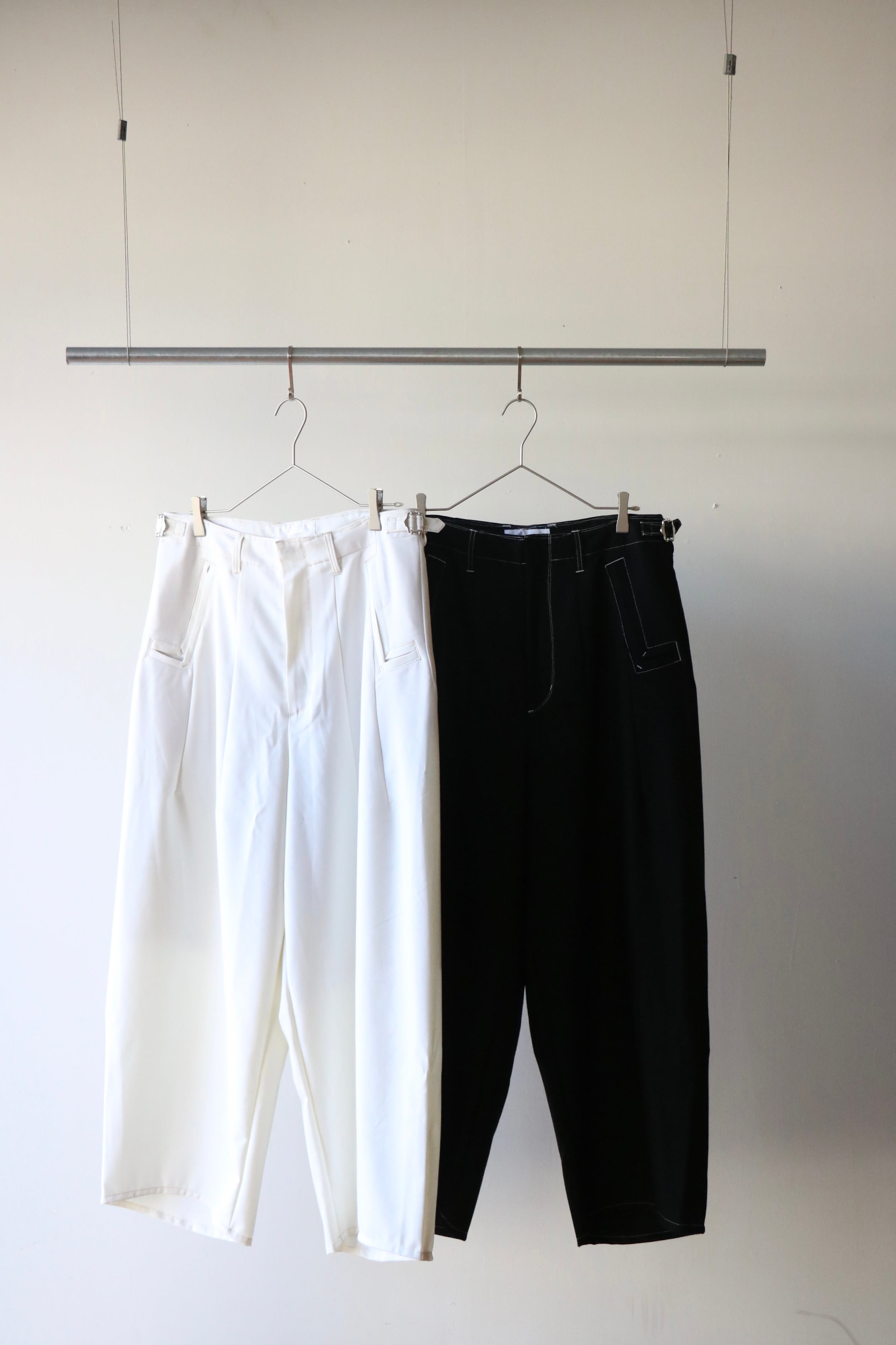 LQUAETET - SIRO COMPACT WIDE CEREMONY “MC” TROUSERS- / 25AW-LP-010 / エルカルテット ワイドセレモニー トラウザーズ