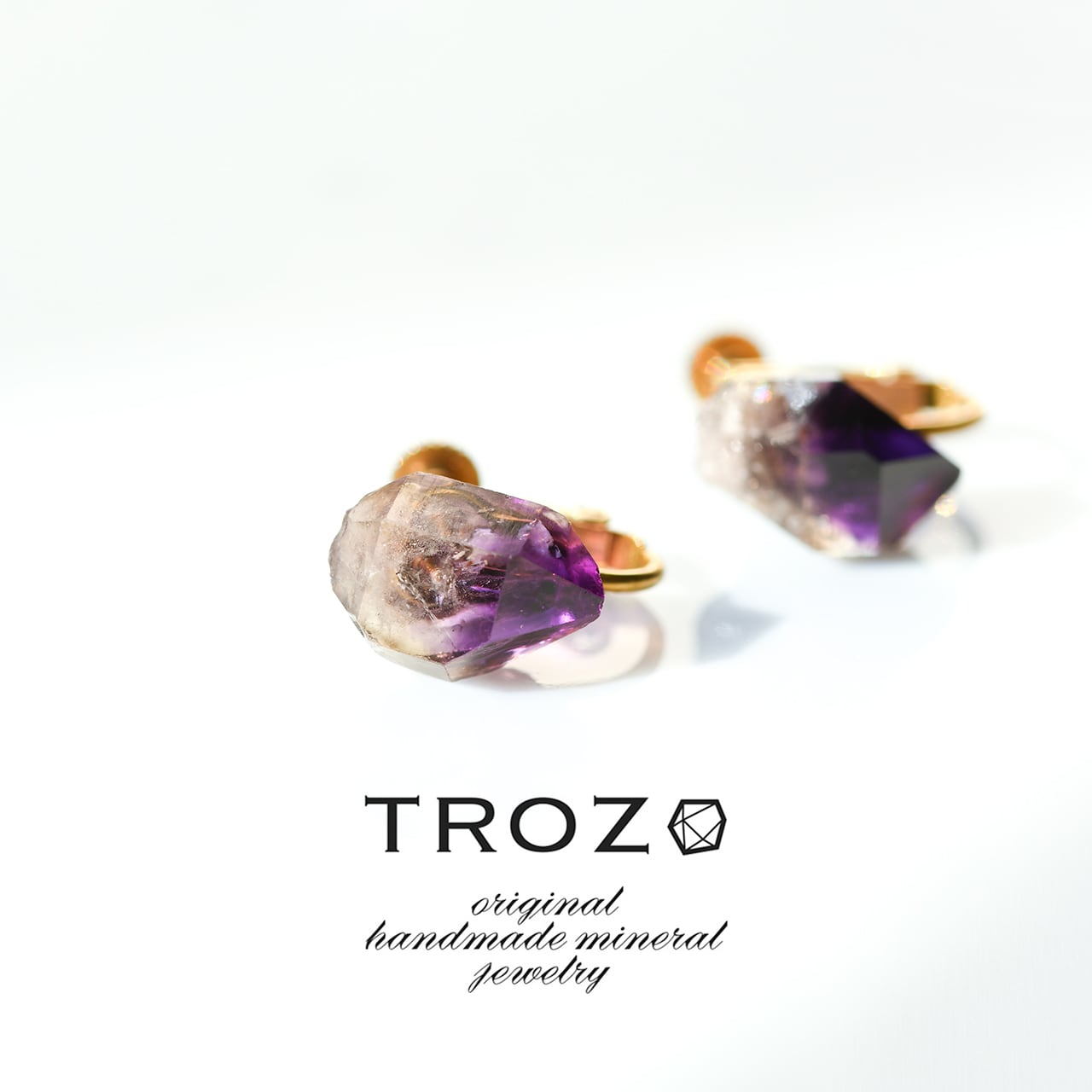アメシスト (アメジスト) 鉱物原石 イヤリング 天然石 アクセサリー