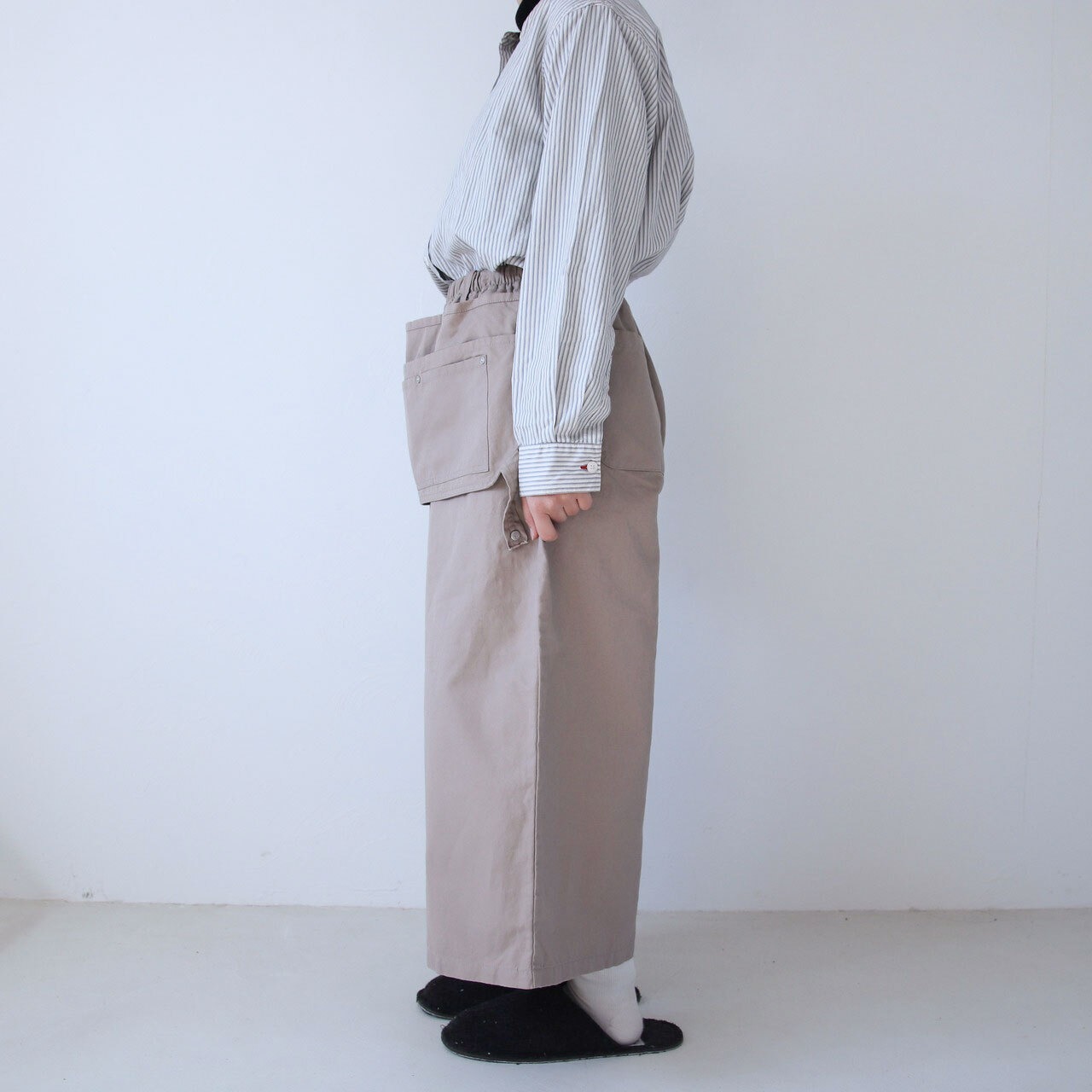 NAPRON APRON PANTS -ベージュ-/ナプロン/エプロンパンツ/ボトムス