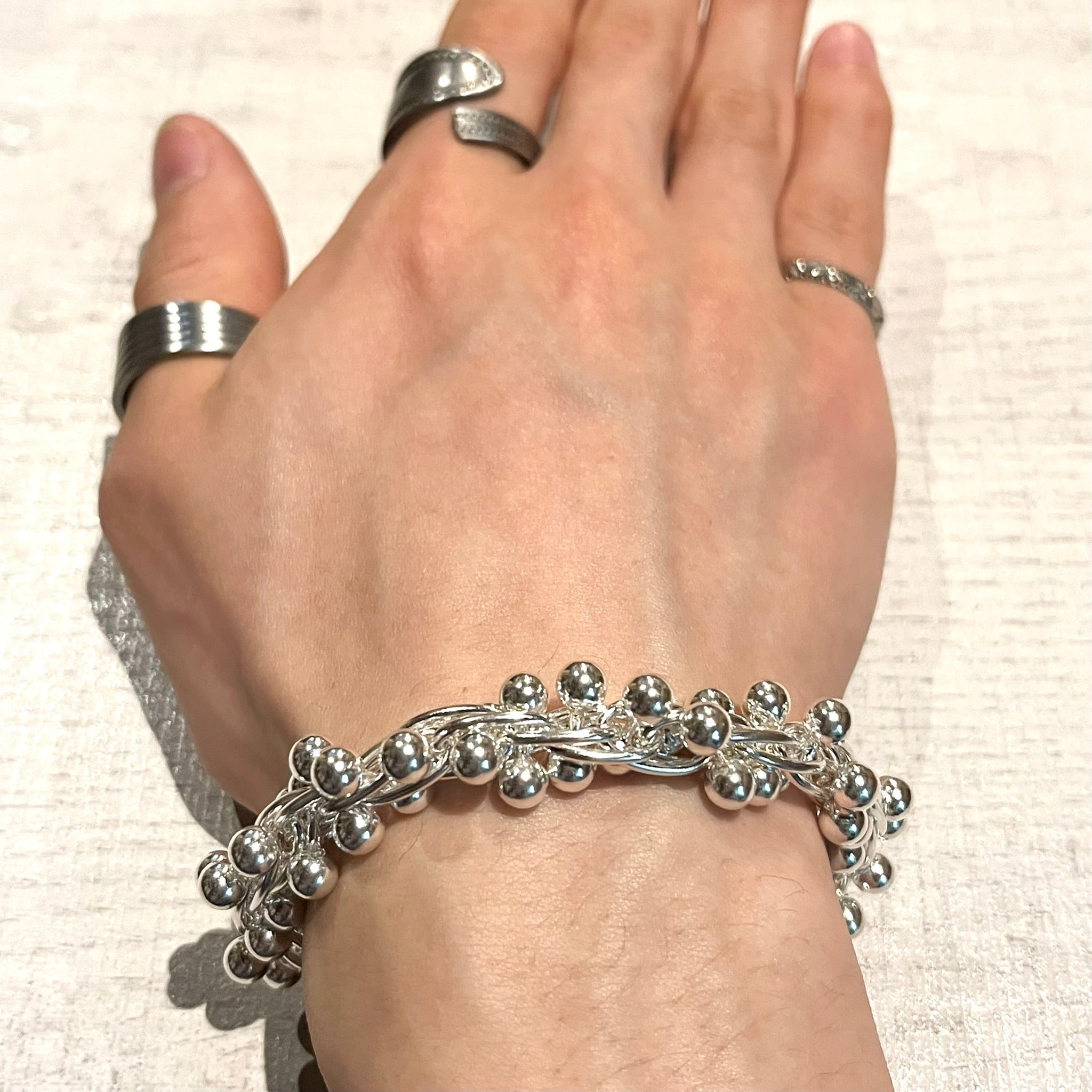 DNAブレスレット BIG DNA DESIGN CHAIN MANTEL BRACELET -SILVER925- DNAブレスレット