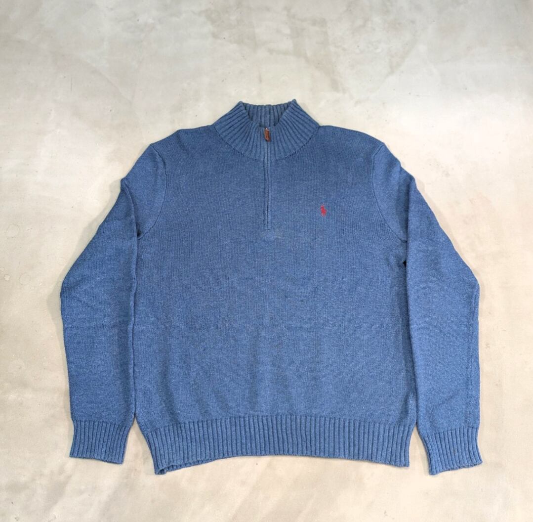 ralph lauren half zip cotton knit 小岩店