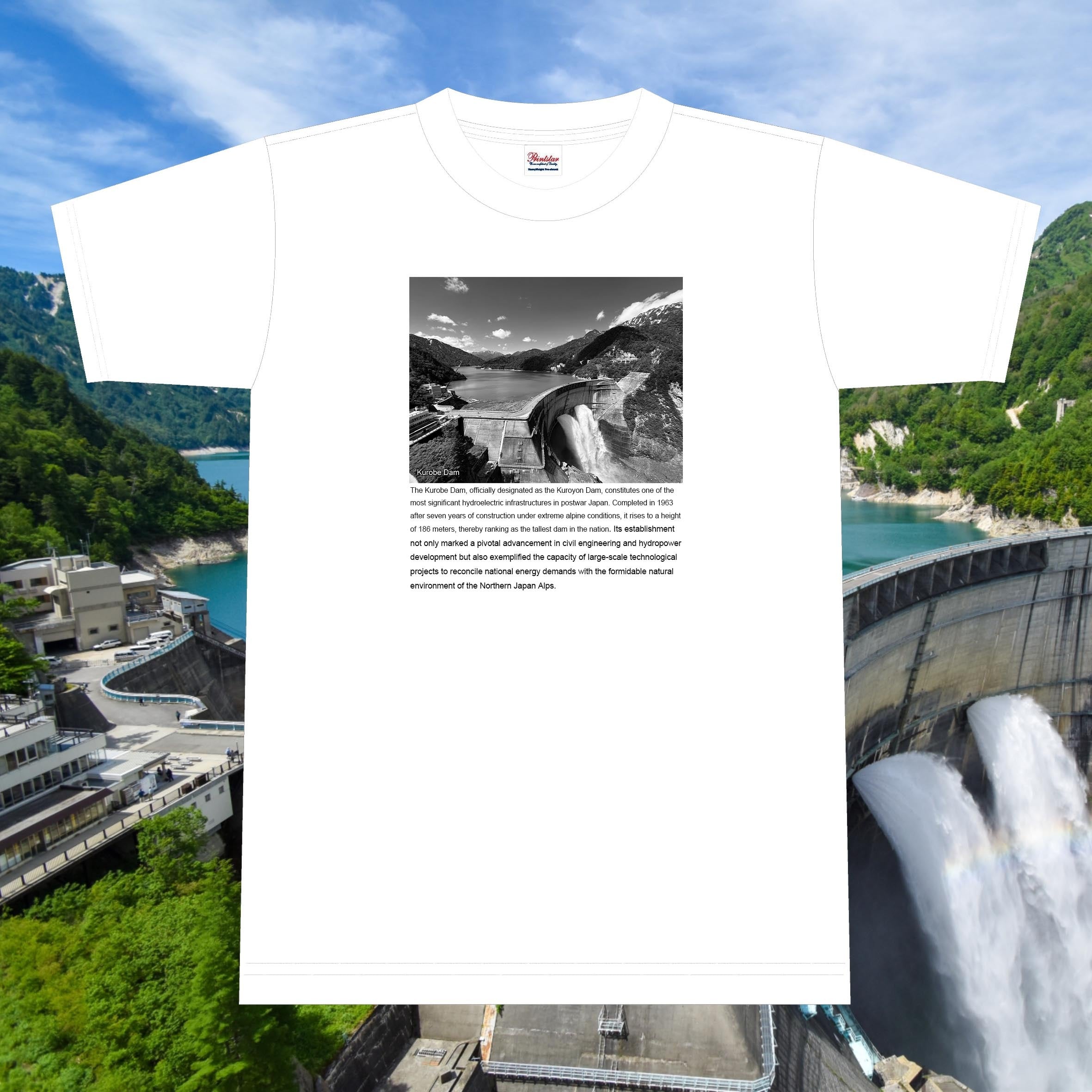【富山百景シリーズ】黒部ダム Tシャツ【立山町】