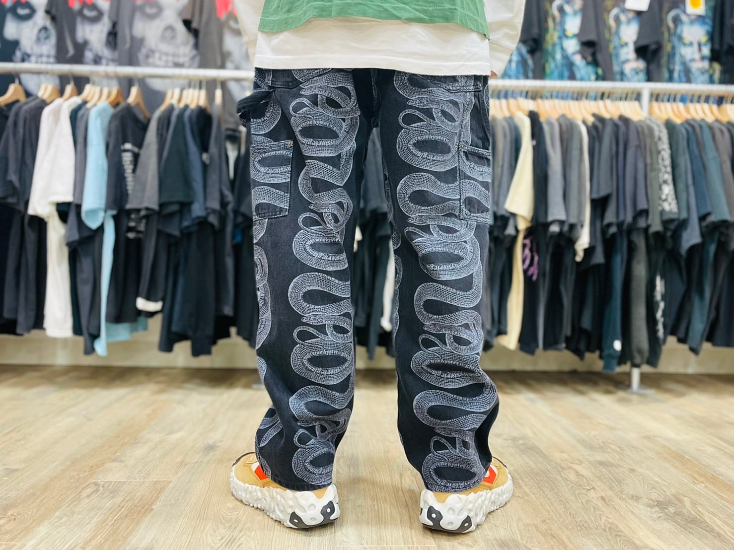 Supreme × 21SS HYSTERIC GLAMOUR Snake Double Knee Denim Painter  