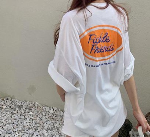 ワイルド ルーズ バックプリント tシャツ 半袖 可愛い 流行り おしゃれ 韓国 夏 Zakiki ワイルド ルーズ バックプリント tシャツ 半袖 可愛い 流行り おしゃれ 韓国 夏 Zakiki