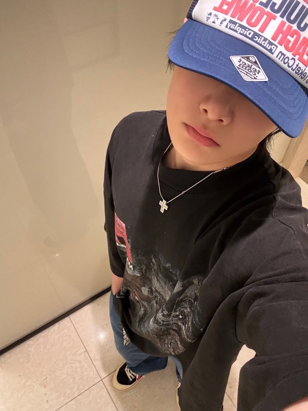 ☆Stray Kids アイエン 着用！！【TEKET】Be Careful Trucker Cap Navy