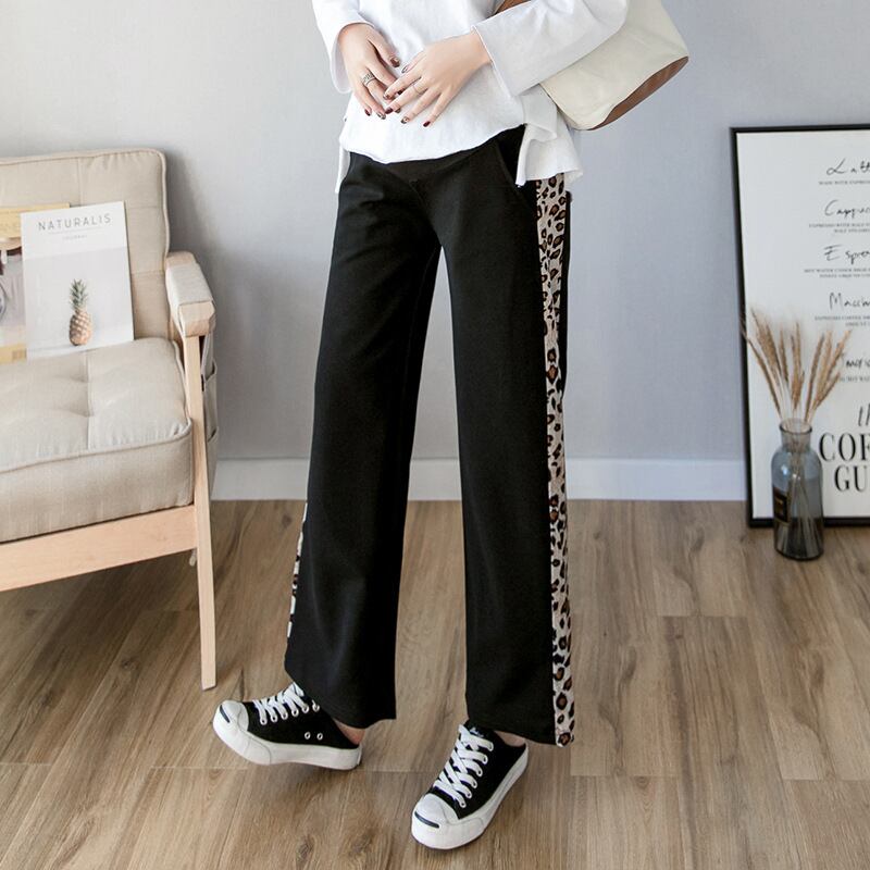 【新作】【送料無料】 マタニティウェア2020秋冬新作ファッションサイドヒョウ柄カジュアルパンツ、アウターウェアハイウエスト妊婦ベリーリフトワイドレッグパンツ-アリババ ハイウェスト オータム 秋物 ウィンター 冬物 ワイドパンツ expec211753033291