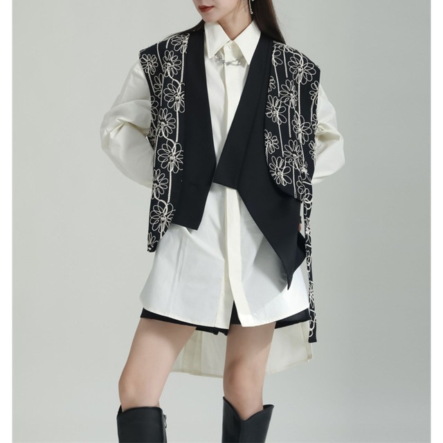 Lrregular retro shirt C0385