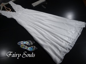 ★13号(XL)☆胸元レースV字カットのセクシーなロングドレス(OPN5173)