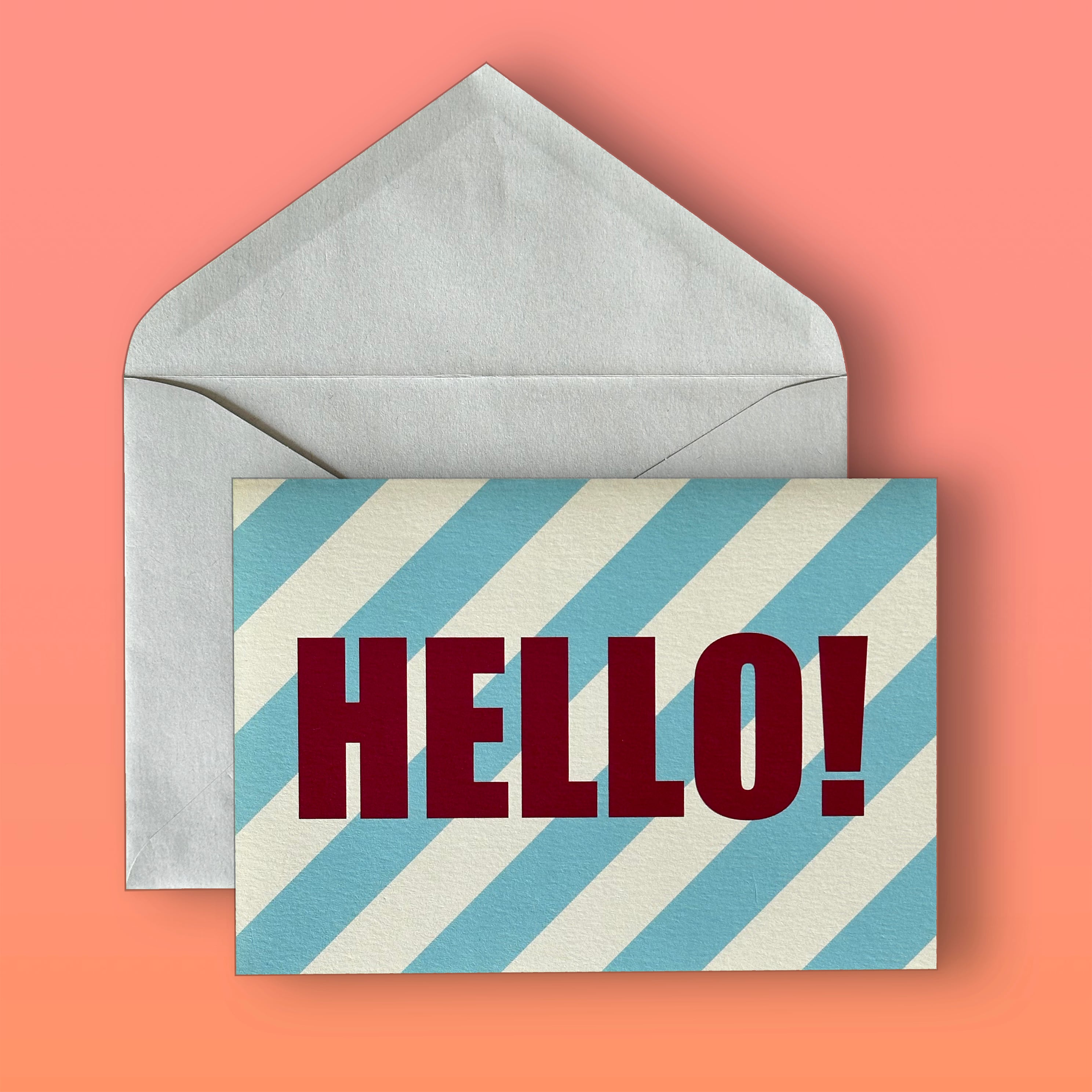 グリーティングカード／HELLO／Blue