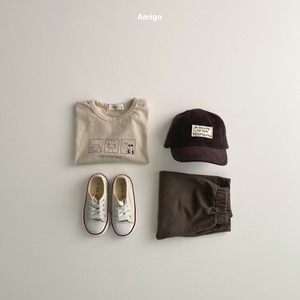 【Amigo】キャットプリントT ベージュ 80~100cm