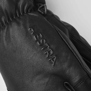 HESTRA / 3-Finger Full Leather Short / Black