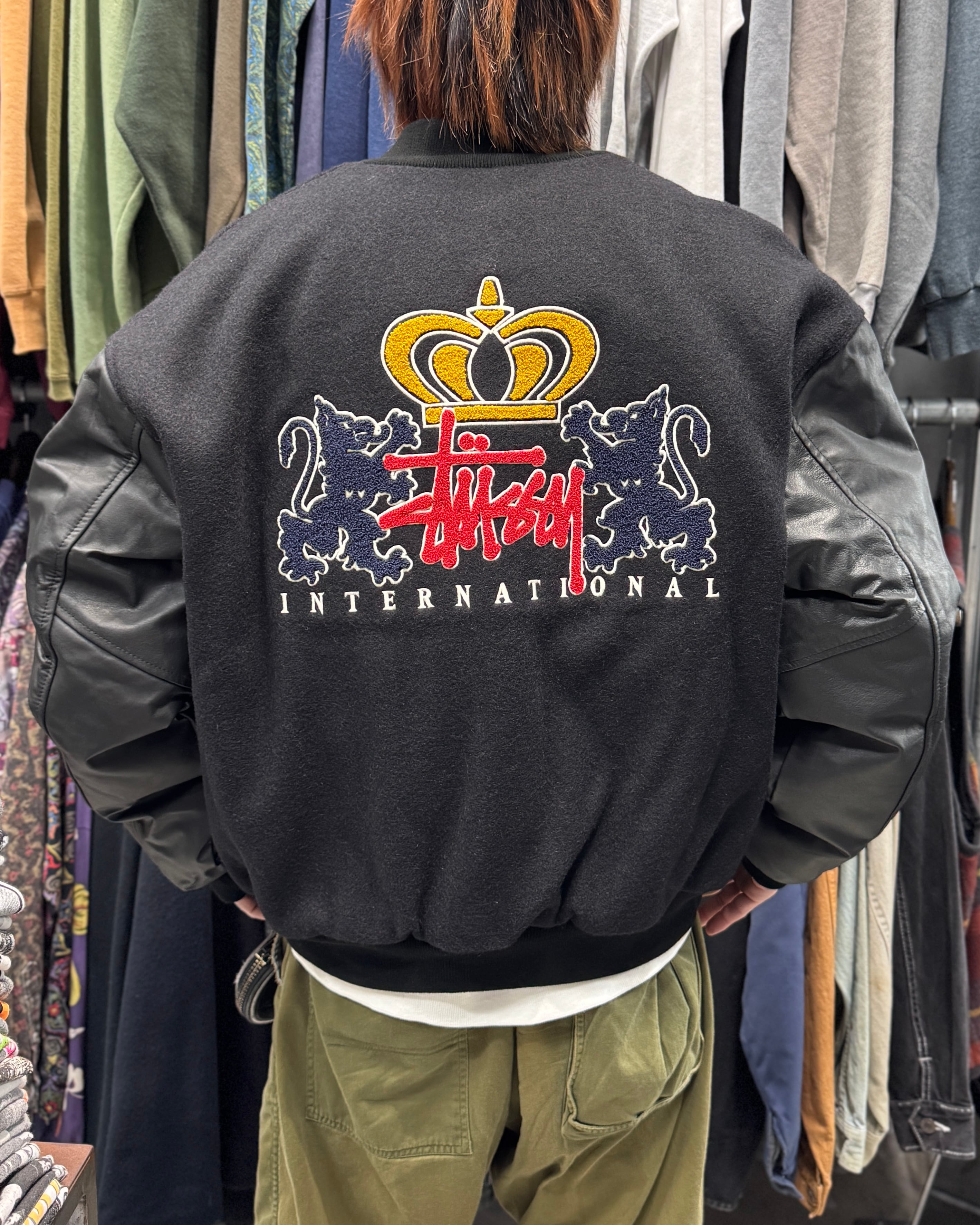 Special!!】90's old stussy Varsity Jacket “Griffin” “スタジャン