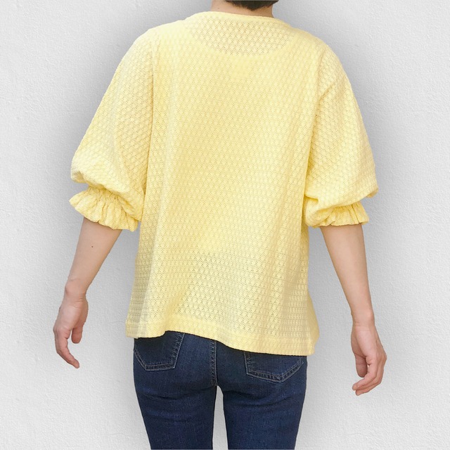 フリル袖 レースブラウス｜黄｜画像4
