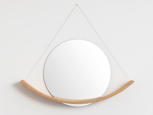 Curved Wood Shelf + mirror