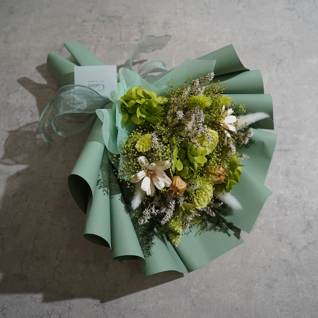 ドライフラワーの花束 Mサイズ ライトグリーン M-507≪限定１点≫