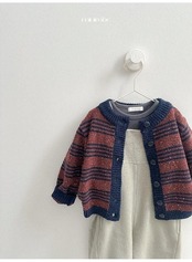 〖取寄〗韓国子供服 / 26winter / minirobe / ラインカーディガン / キッズ *S~XL*