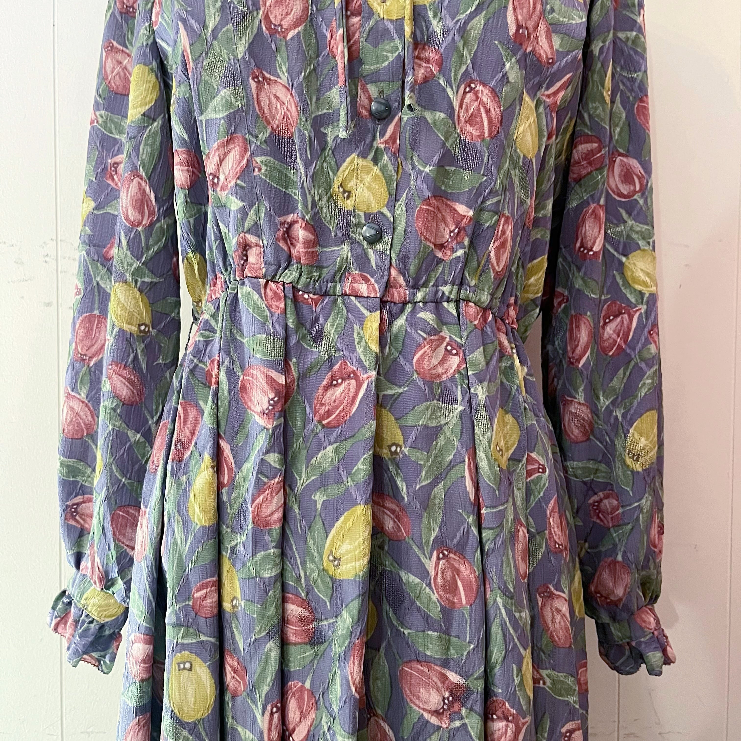 yellow red tulip frill ribbon one-piece