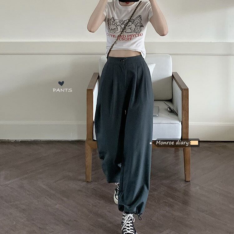 ウェストカジュアルパンツ サマースタイル薄手ルーズ 夏物 モンロー75585141165