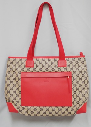 GUCCI グッチ 0190426 GG柄トートバッグ　レッド　GGキャンバス