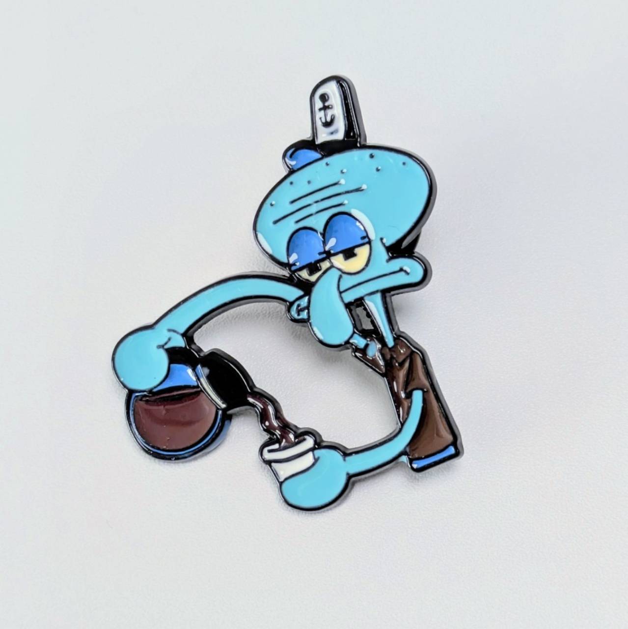 送料無料！ ★ピンズ PINS★ピンバッジ 【 SpongeBob SquarePants（スポンジボブ）】 イカルド / コーヒー 〚アメリカン雑貨 アメトイ〛