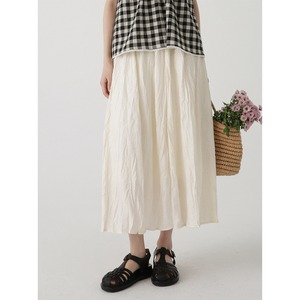 wrinkled long length skirt