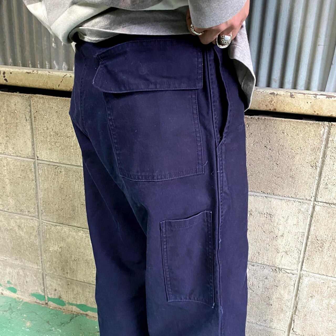 ビッグサイズ DALE TEC ダック地 ユーロワークパンツ ネイビー 紺色