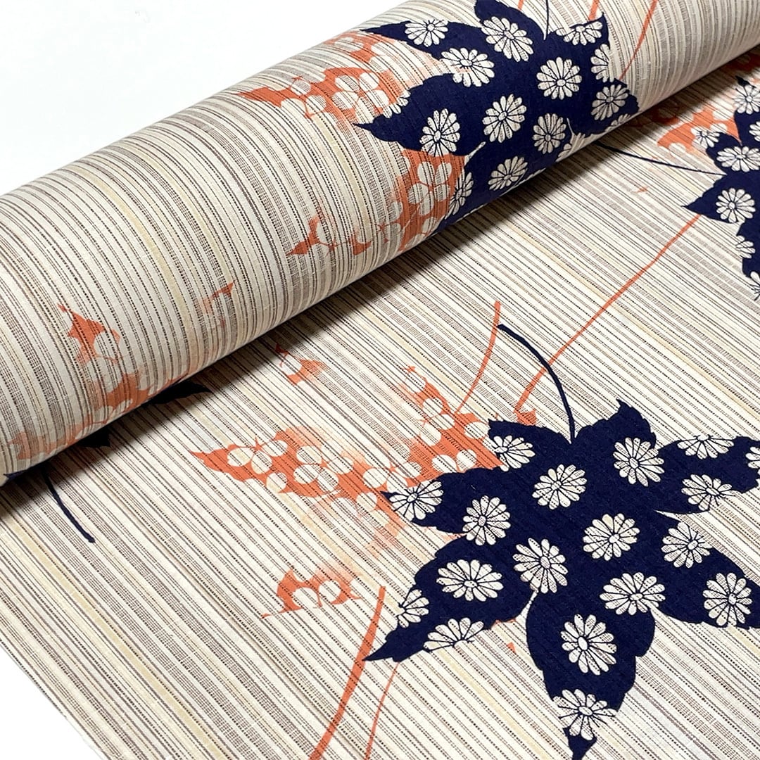 浴衣反物】NO.3648(黒紫/夏草花柄)日本製 新品【桜七軒】 から 浴衣反物】NO.3648(黒紫/夏草花柄)日本製 新品【桜七軒】 から