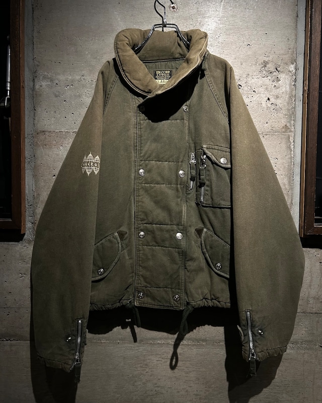 【Caka】“ENERGIE” 90's Faded Khaki Color Vintage Multi Gimmick Duck Jacket