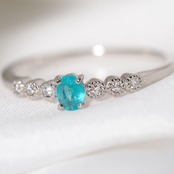 ブラジル産 パライバトルマリン リング 0.1ct D0.03ct pt900
