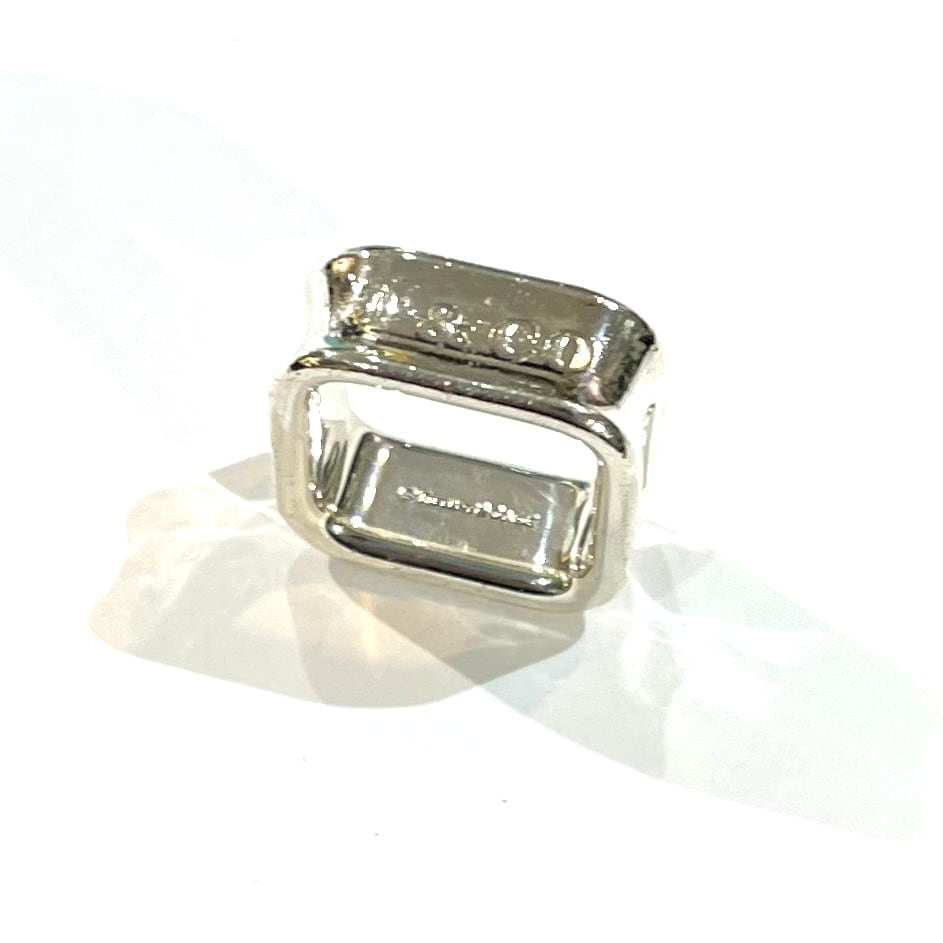 TIFFANY&CO.】【6-7号】2409 T&CO 1837 スクエアリング／シルバー925