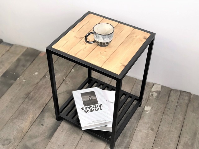 コーヒーテーブル・サイドテーブル【アイアンサイドテーブル/２段/Iron Side table】