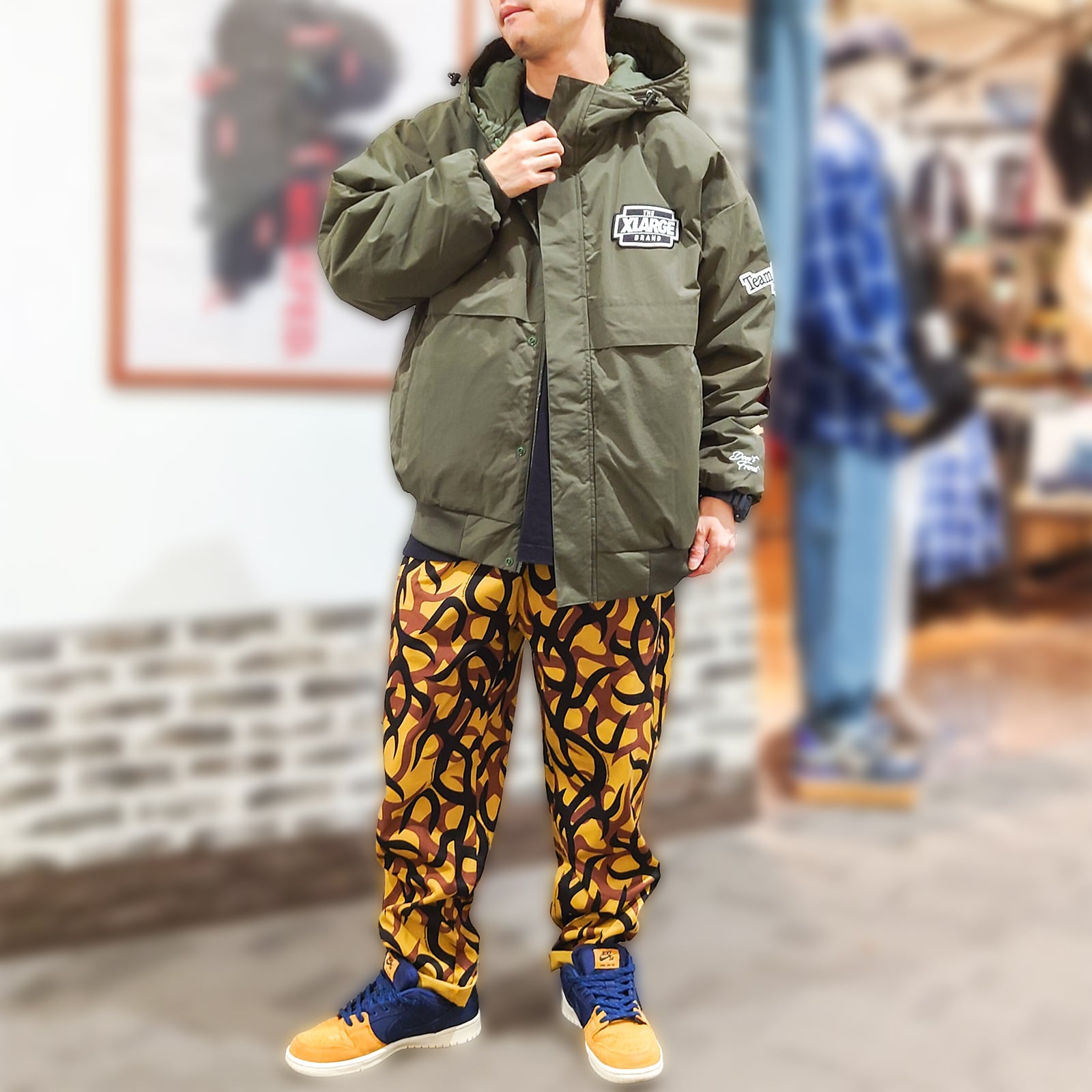 XLARGE プルオーバー ハーフジップ ナイロンジャケット XL