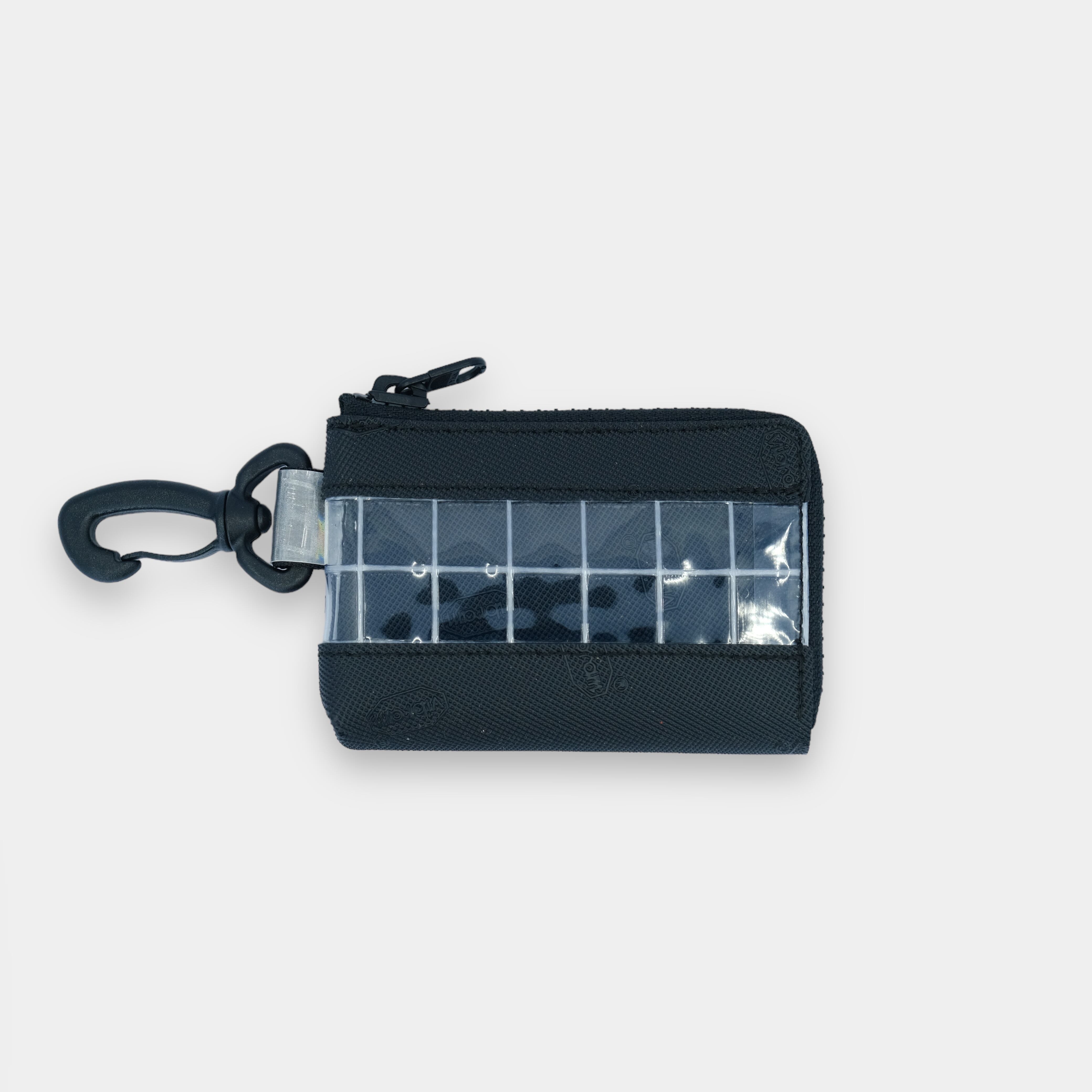 vibram card case (black×clear) with white glowing zip | THISWAY