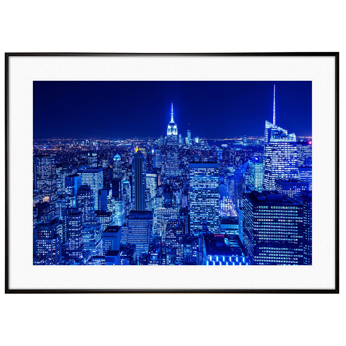 夜景写真 アメリカニューヨーク・シティ インテリアアートポスター額装 AS0432