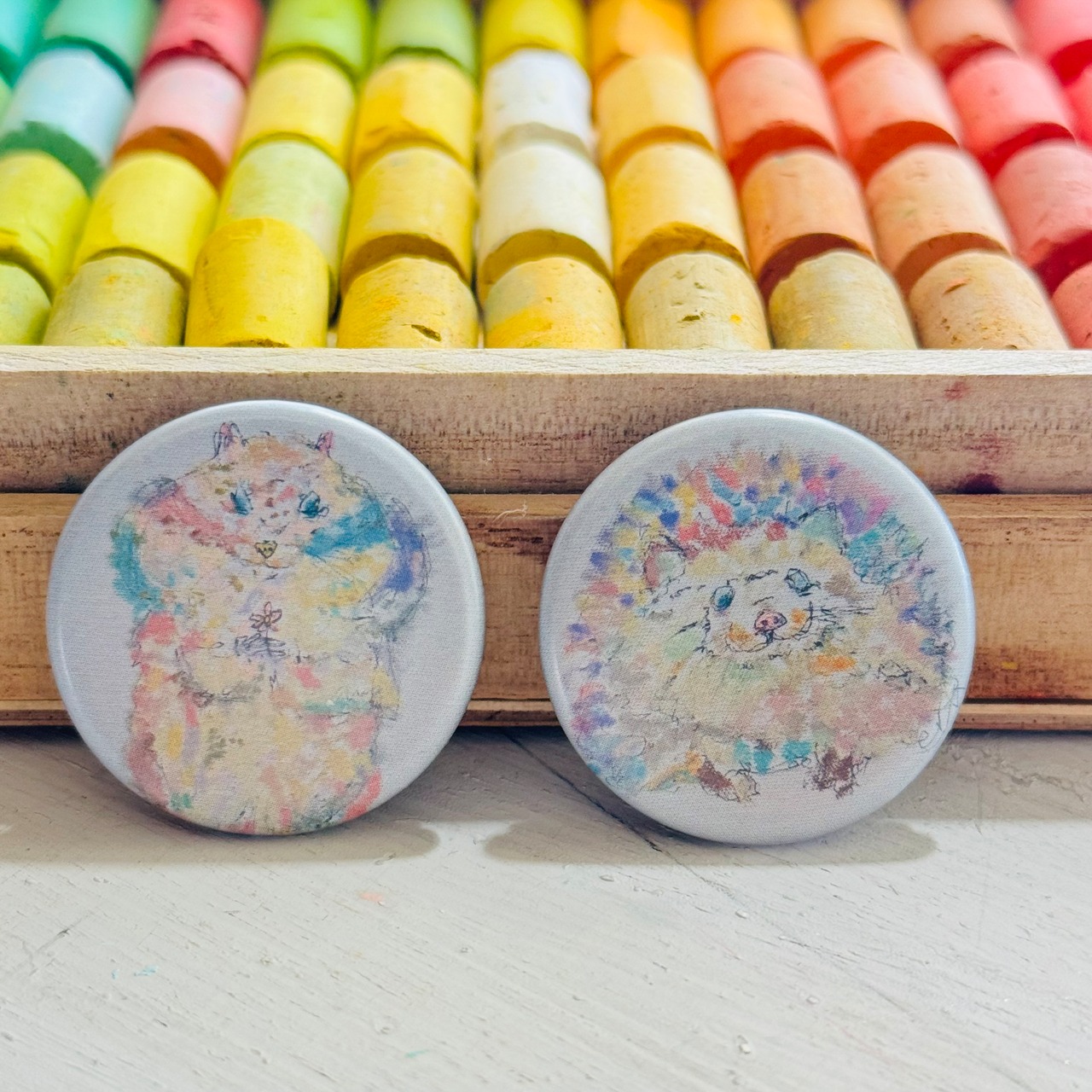 缶バッジ仲良しセット／リスとハリネズミ（数量限定）