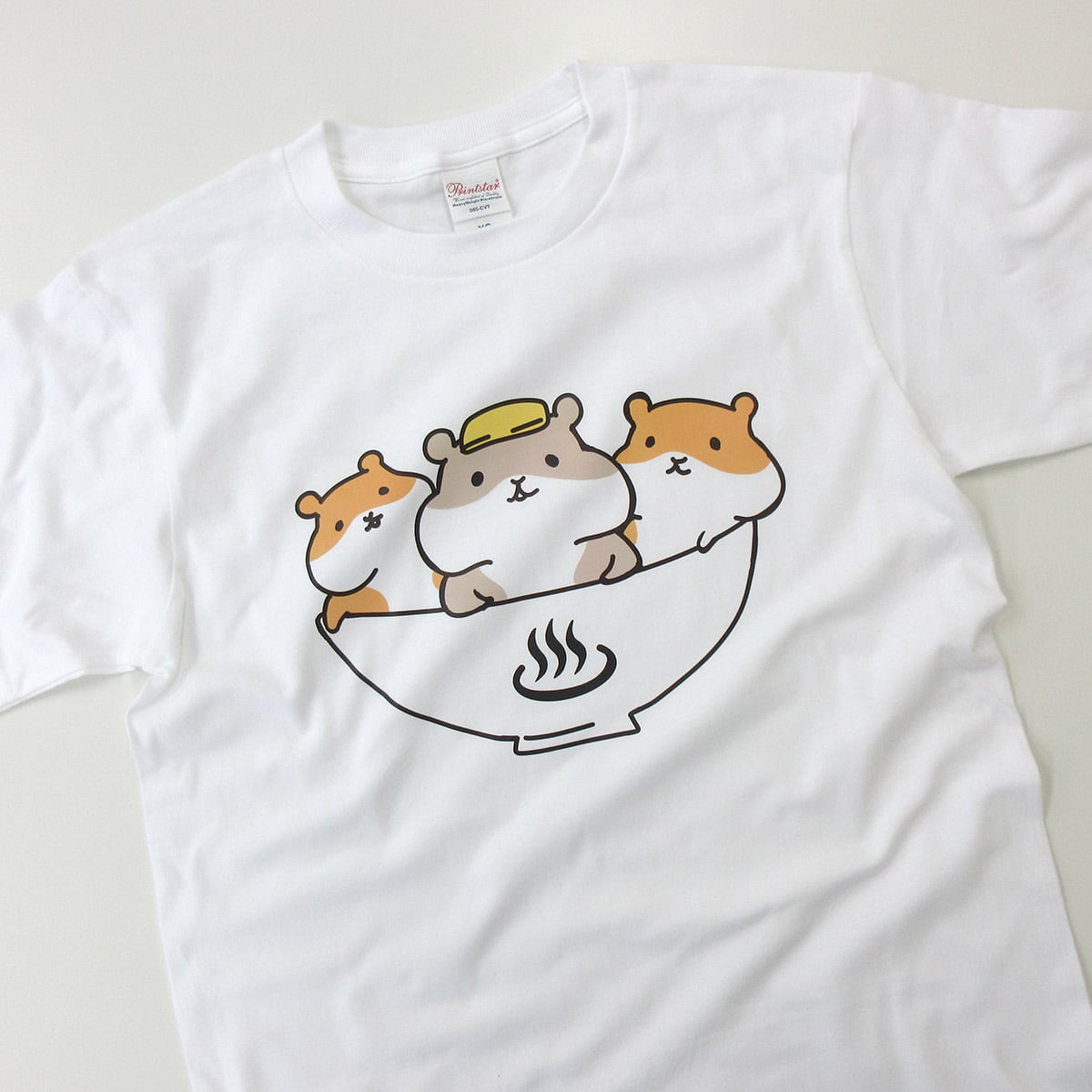 温泉でくつろぐ ハムスター Tシャツ am96 かわいい ハム イラスト アニマルtシャツ