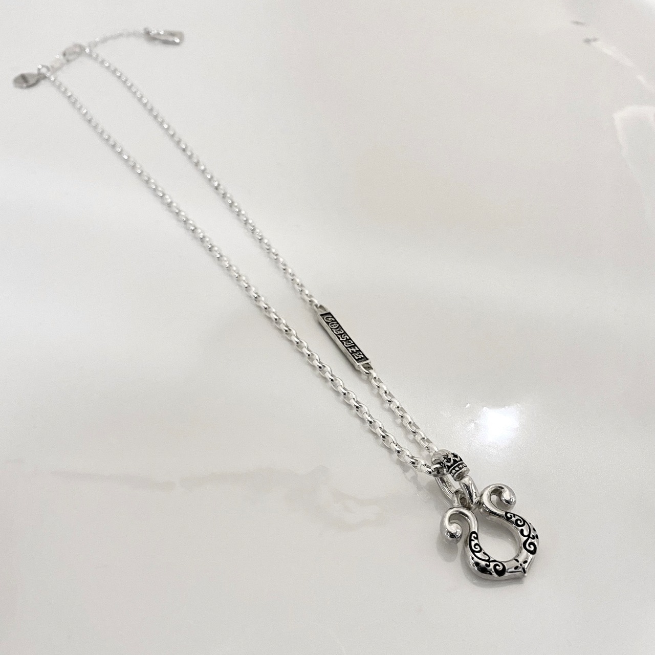 RHYTHMIC HORSESHOE : IVY NECKLACE #1 with GODSIZE® I.D. TAG / リズミックホースシュー・アイビーネックレスゴッドサイズ® I.D.タグ